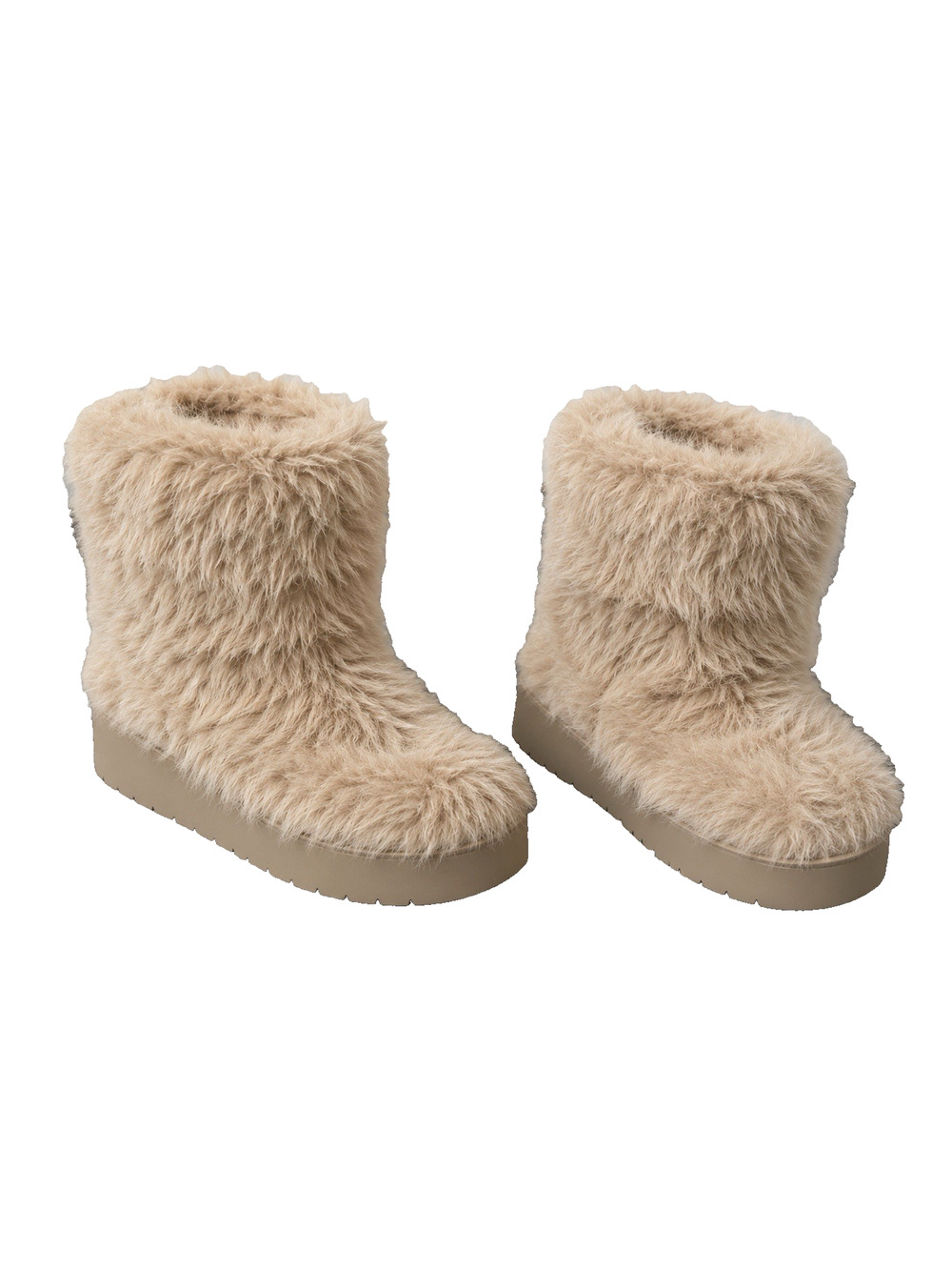 A New Day Women's Faux Fur Platform Winter Boots Beige Size 11 NWOB